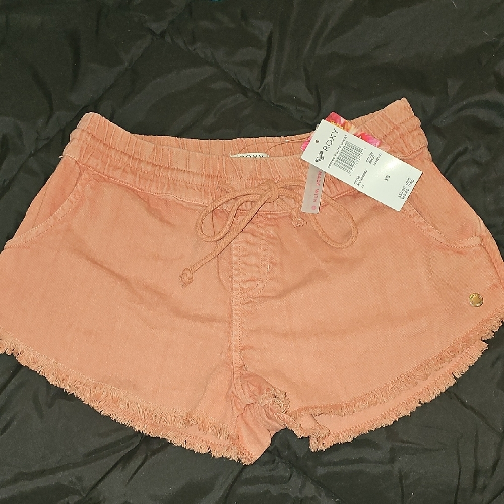 PacSun Pink High Waist Shorts with Frayed Hem